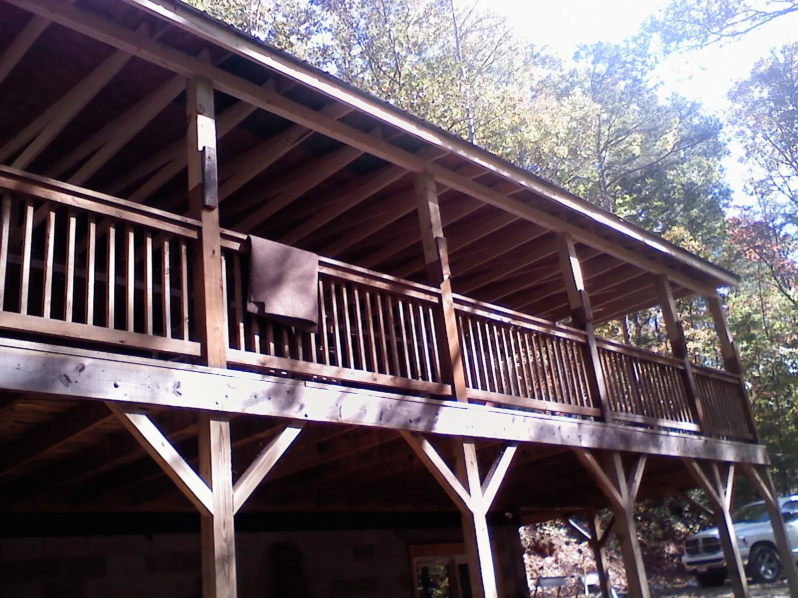 Timber framing under a new elevated porch and deck — Roof Leak Repair in Indian Mound by Roofing Brothers